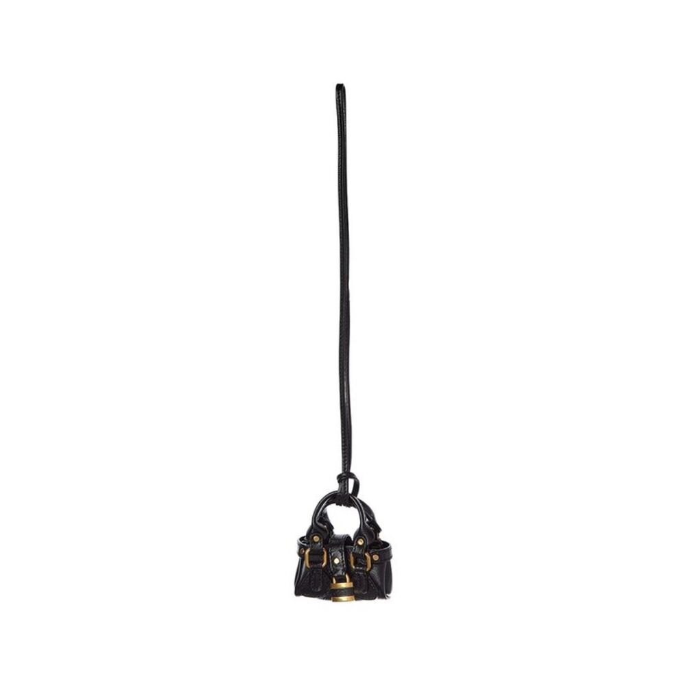 Chloé Paddington Mini Leather Bag Charm, Black